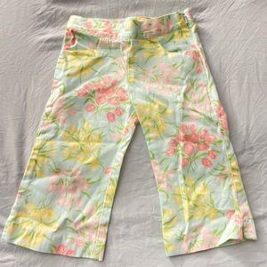 Janie and Jack Kids Floral Pants - Yellow and Pink